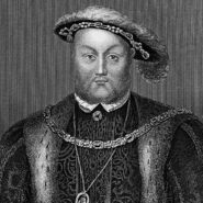 Henry VIII (1491-1547) on engraving from the 1800s.
King of England during 1509-1547. Engraved by Edwards from an original portrait by Holbein and published by Virtue in London England, 1848.